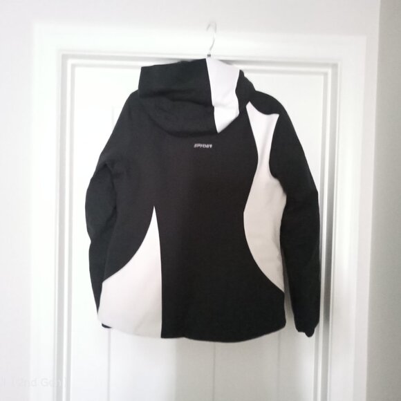 Ladies Spyder Ski Jacket Size 10 Black and White - Picture 4 of 11